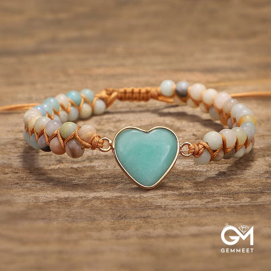 Natural Turquoise Heart Bracelet