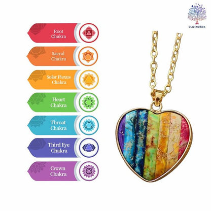 7 Chakra Heart Pendant Necklace