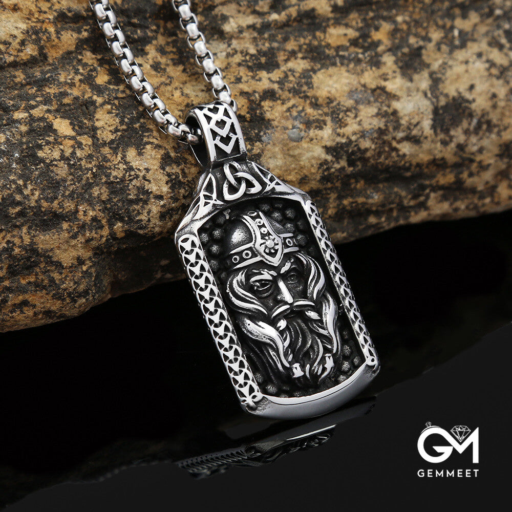 Titanium Steel Irish Pendant Viking Warrior Necklace