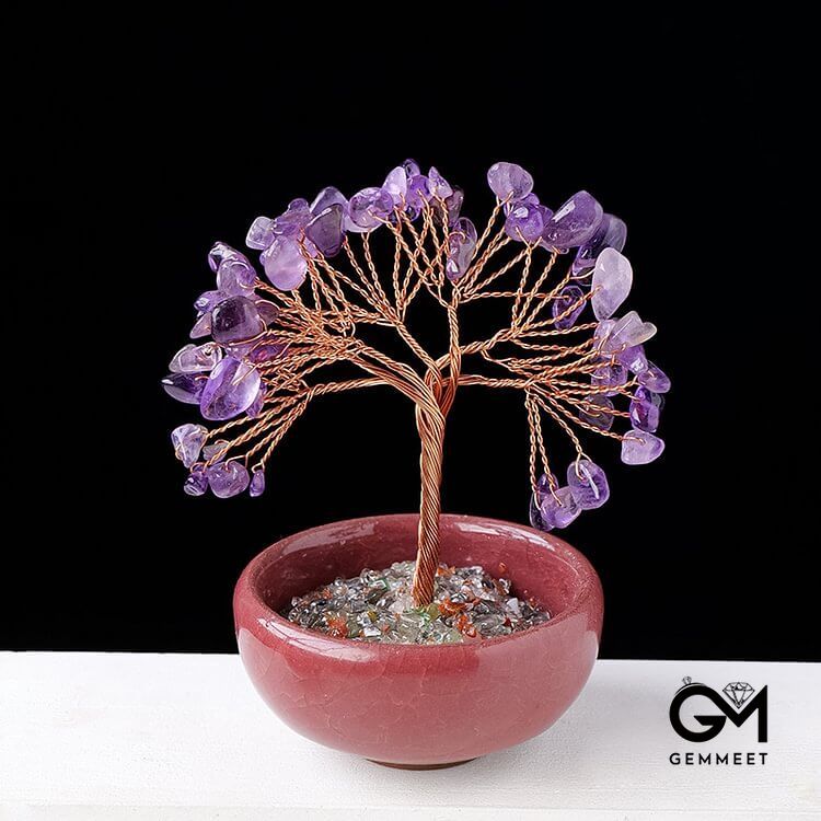 Gravel Crystal Gemstone Home Decoration Feng Shui Tree