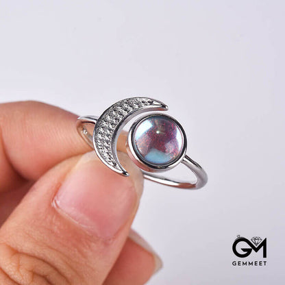 Moon & Sun Moonstone Adjustable Ring