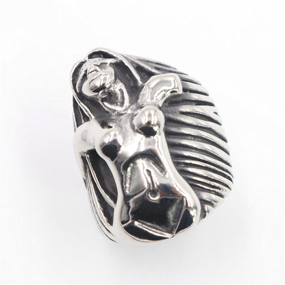 Stainless Steel Blindfolded Saint Ring