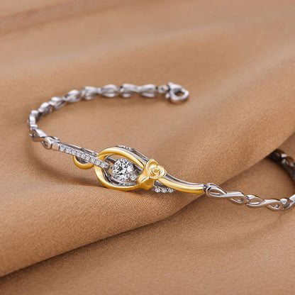 White & Gold Hollow Rose Shape Beating Shinny Bracelet