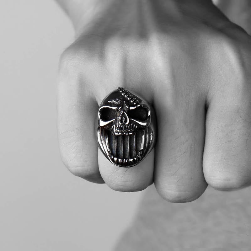 Men's Skull Corkscrew Design Ring