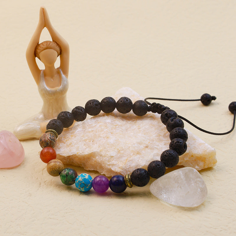 Agate Real Stone Lava Stones Chakra Bracelet