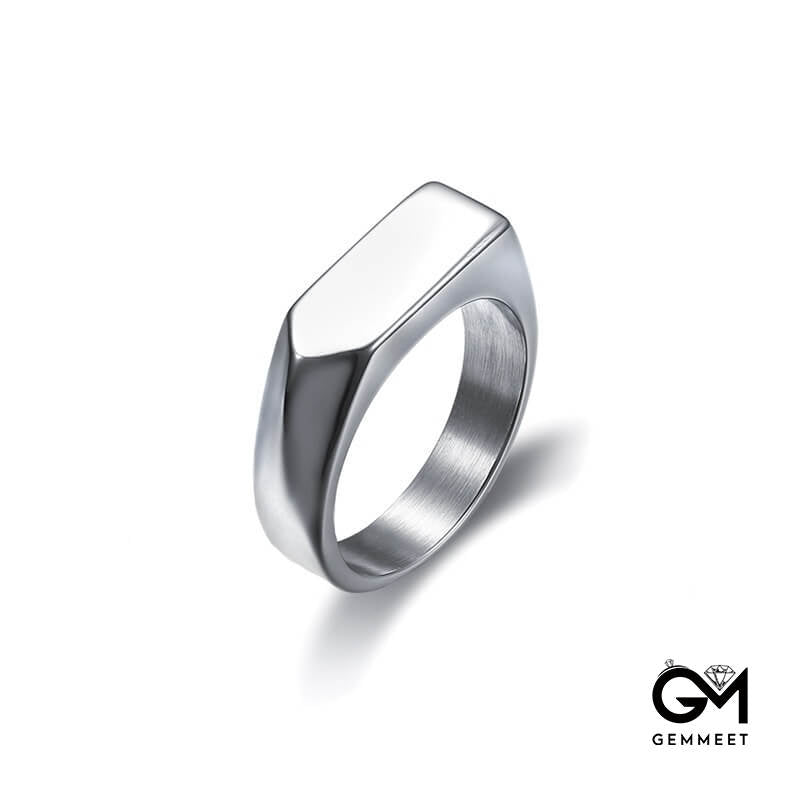 Stainless Steel Men's Irregular Smooth Ring