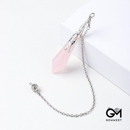 Pink Crystal Hexagon Polyhedron Pendant