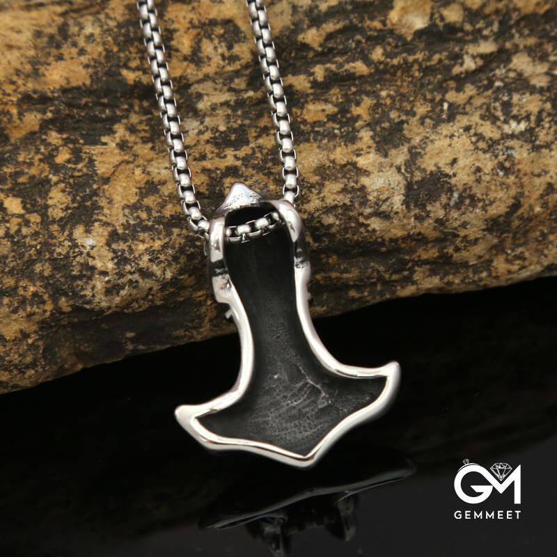 Thor Hammer Goat Amulet Necklace