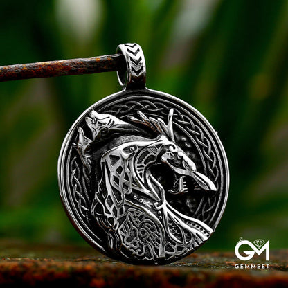 Viking Ares axe titanium steel pendant