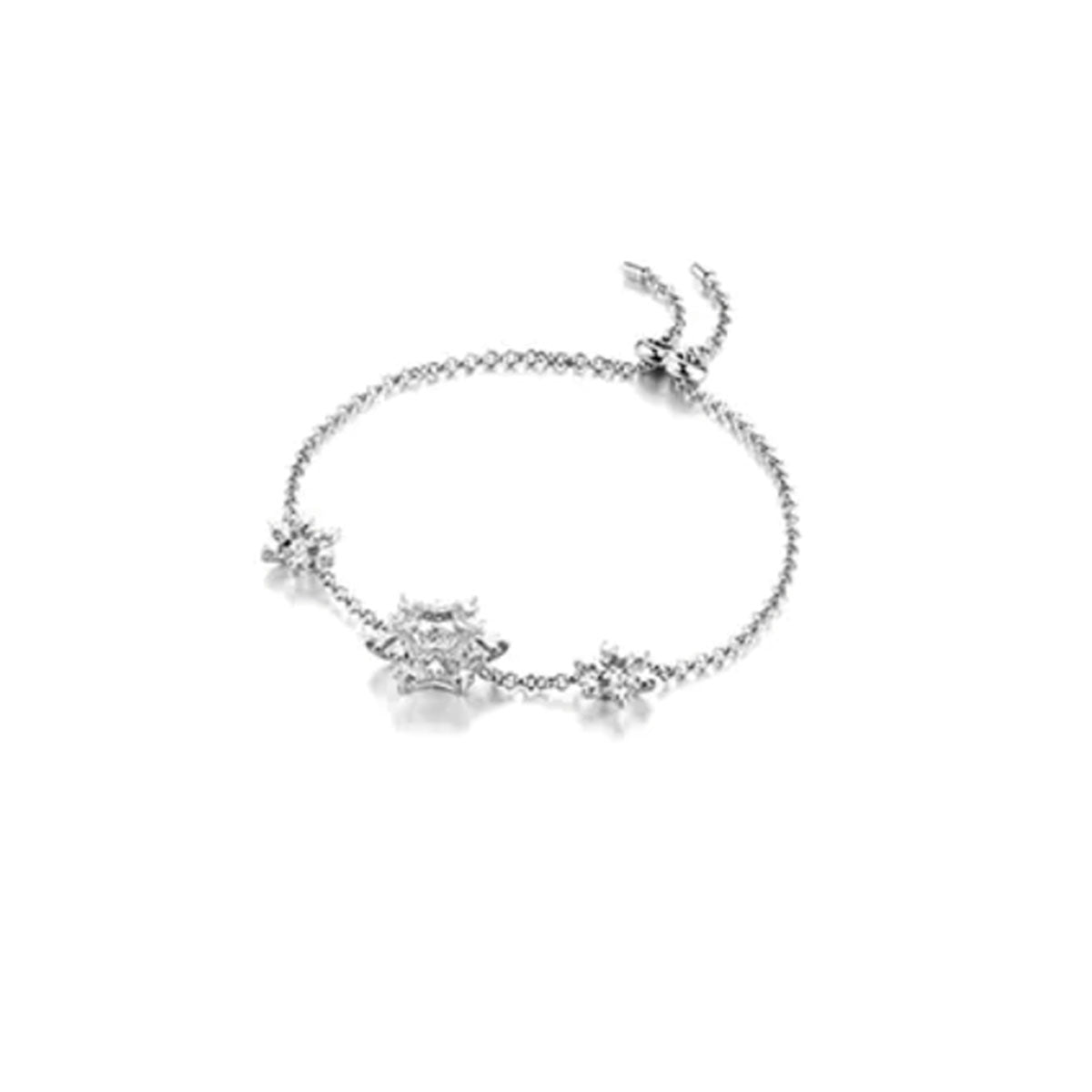 White Gold Snowflake Shape Adjustable Beating Charm Bracelet