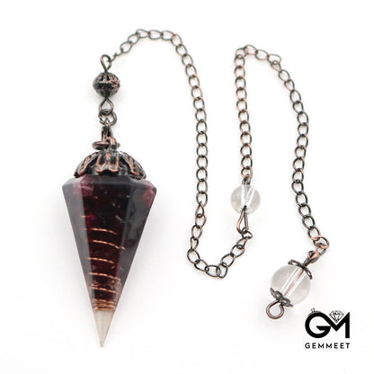 Bronze Crystal Hexagon Cone Pendant