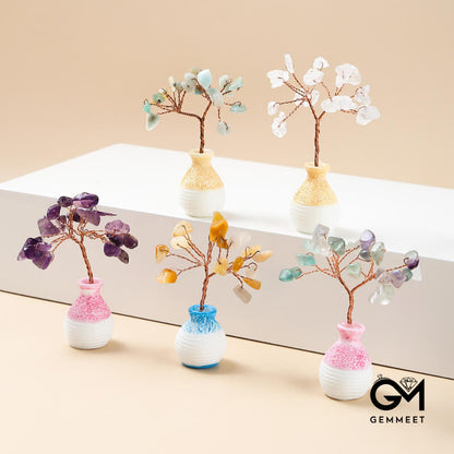 Crystal Gravel Vase Feng Shui Tree