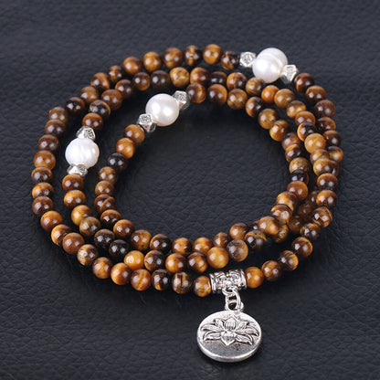 Pearl Rosary Lotus Bracelet