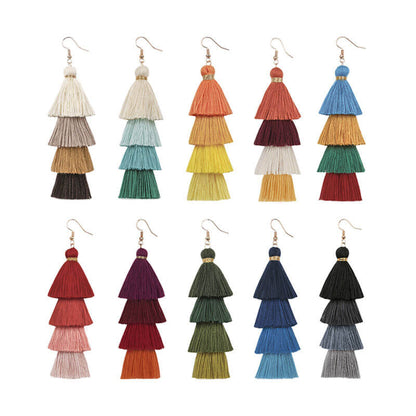 Hand-tasseled Retro Ethnic Style Long Bohemian Earrings