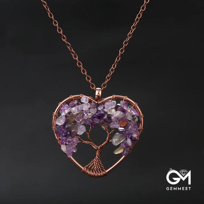 Colorful Crystal Love Copper Necklace