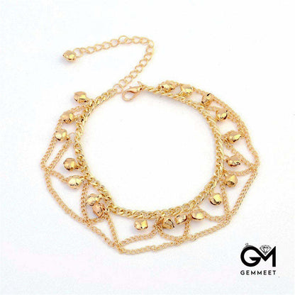 Bohemia Golden Bell Chain Tassel Anklet