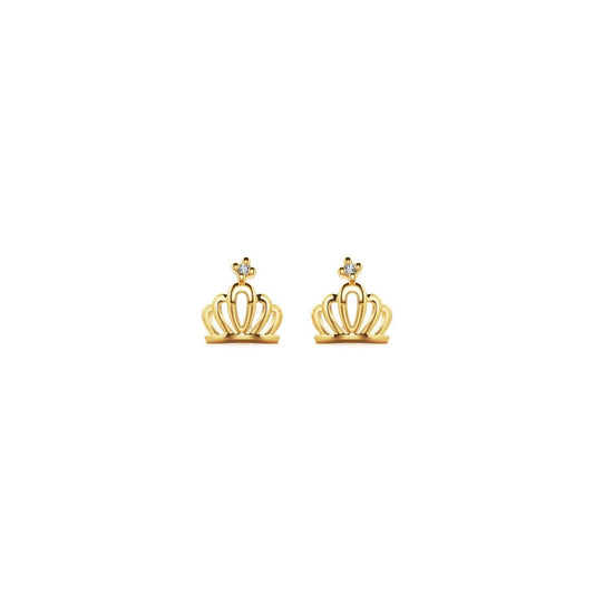 Gold Crown Shape Moissanite Nap Stud Earrings