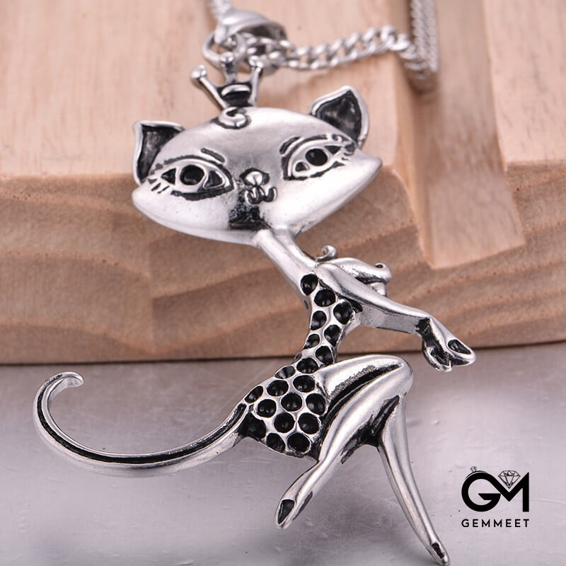 Stainless Steel Kitten Cute Smart Necklace