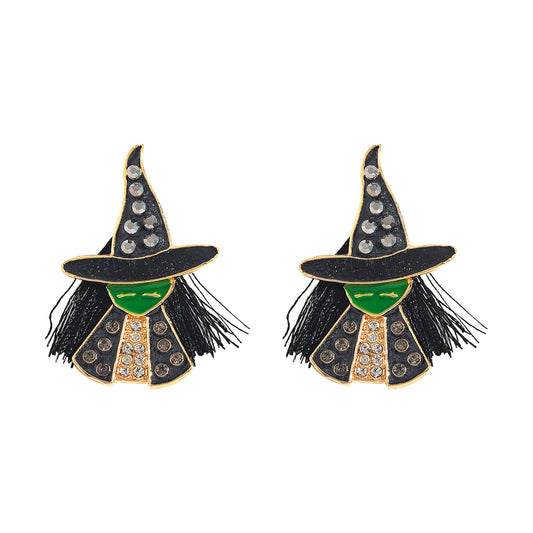 Halloween Wacky Witch  Magician Earrings