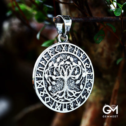 Vintage Stainless Steel Tree of Life Pendant