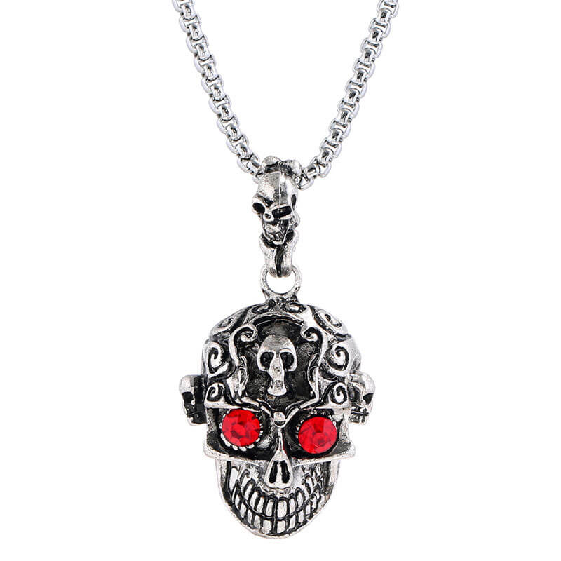 Domineering Simple Alloy Wolf Head Men's Skull Necklace