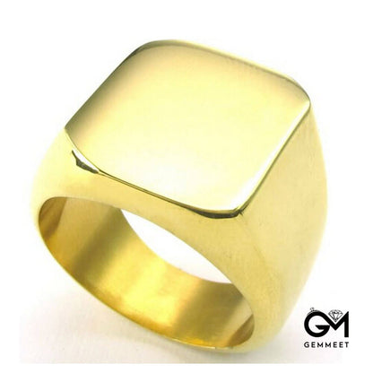 Titanium Steel Square Smooth Stainless Steel Ring