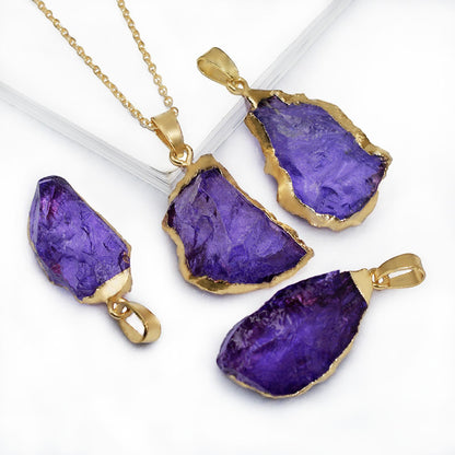 Delicate Natural Amethyst Gem Irregular Necklace