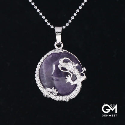 Amethyst Stone Dragon Necklace