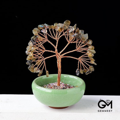 Gravel Crystal Gemstone Home Decoration Feng Shui Tree