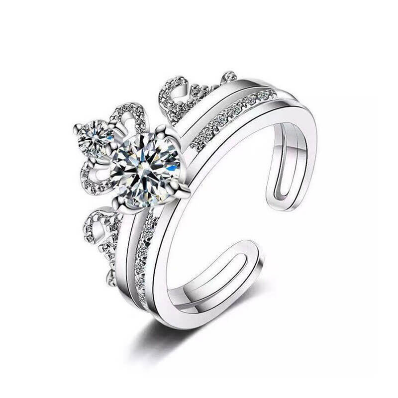 2 in 1 Hollow Crown Adjustable Ring