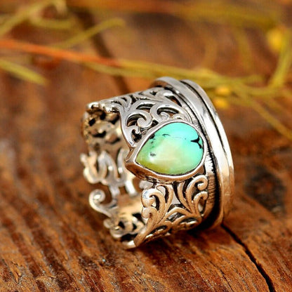 Preorder: Retro Boho Teardrop Turquoise Ring