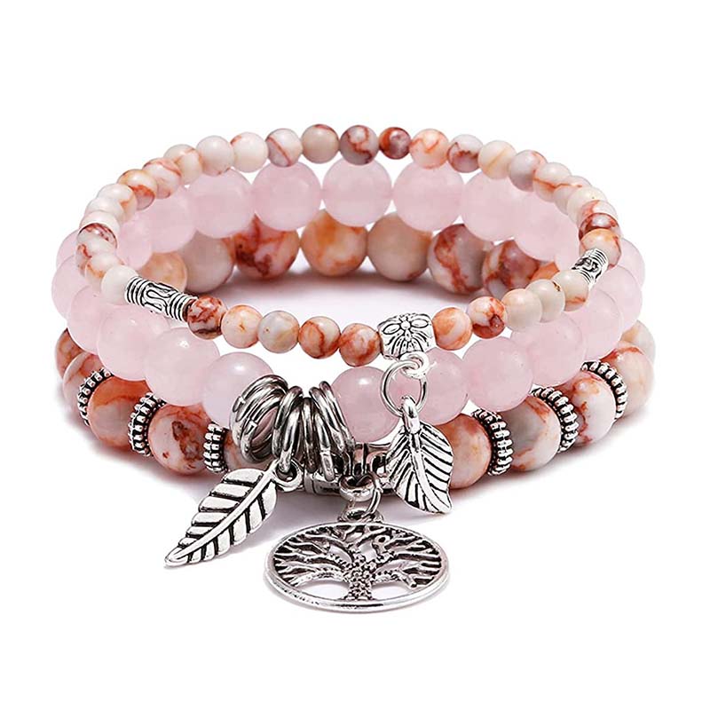 Tree Of Life Rose Quartz Bracelet