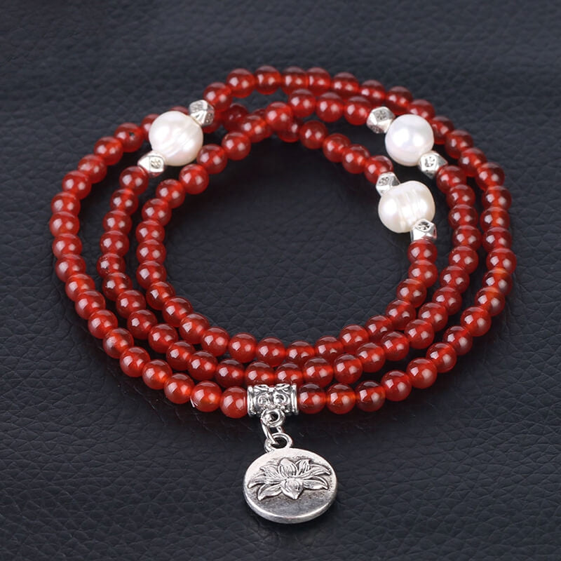 Pearl Rosary Lotus Bracelet