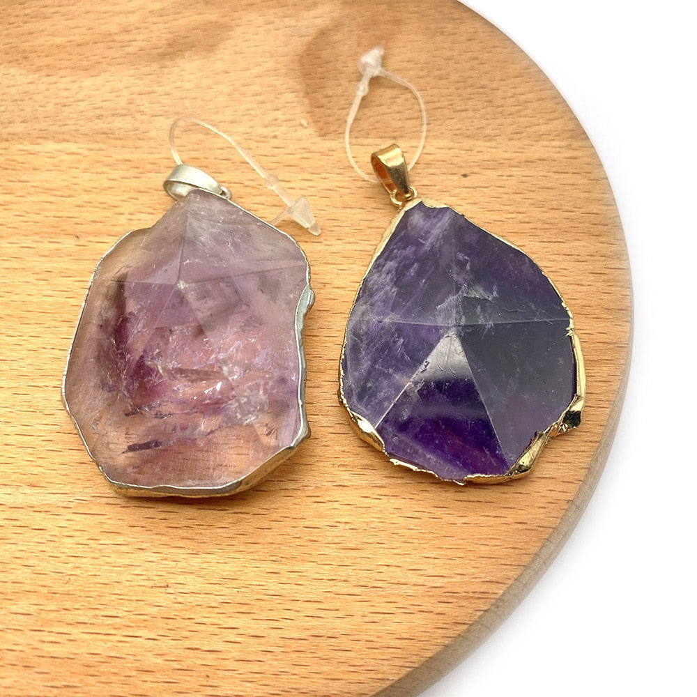 Delicate Natural Amethyst Gem Irregular Necklace