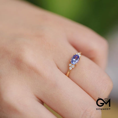 Oval Tanzanite Adjustable Ring