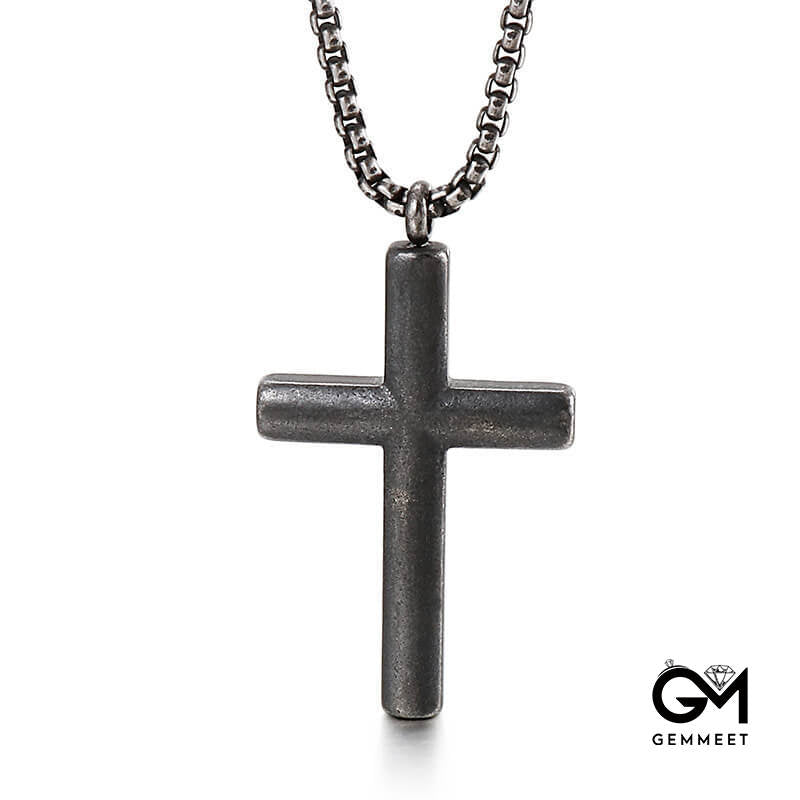 Classic Glossy Cross Titanium Steel Necklace