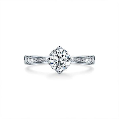 White Gold Channel Setting Full Stones Adjustable Moissanite Ring