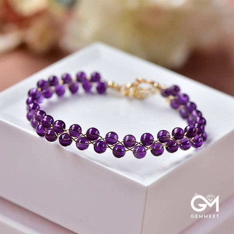 Natural Amethyst Reki Gemstone Bracelet