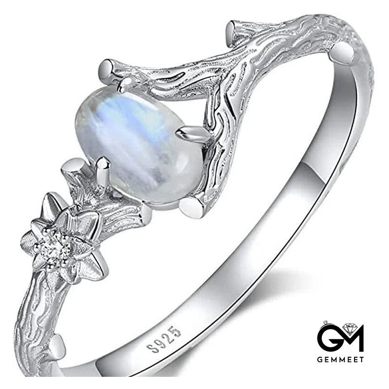 Simple Moonstone Healing Protection Ring