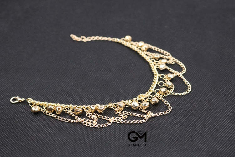 Bohemia Golden Bell Chain Tassel Anklet