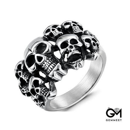 Stainless Steel Multiple Skull Rings