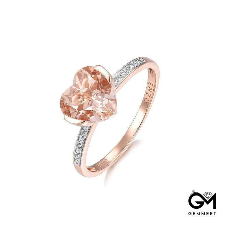 Copper Plated Pink Crystal Zircon Ring