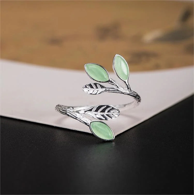 Marquise Shape Open Leaf Ring