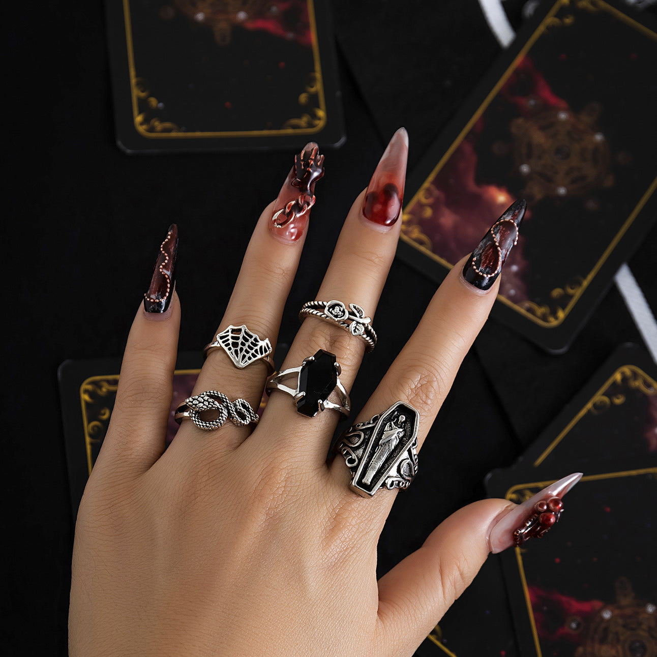 Halloween 5 Pcs Vampires Topic Rings Set