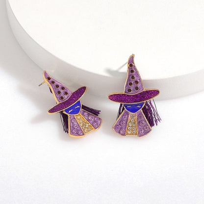 Halloween Wacky Witch  Magician Earrings