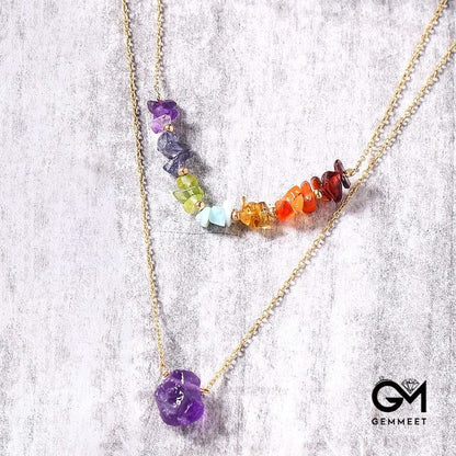 Healing Crystal Double Layer Necklace