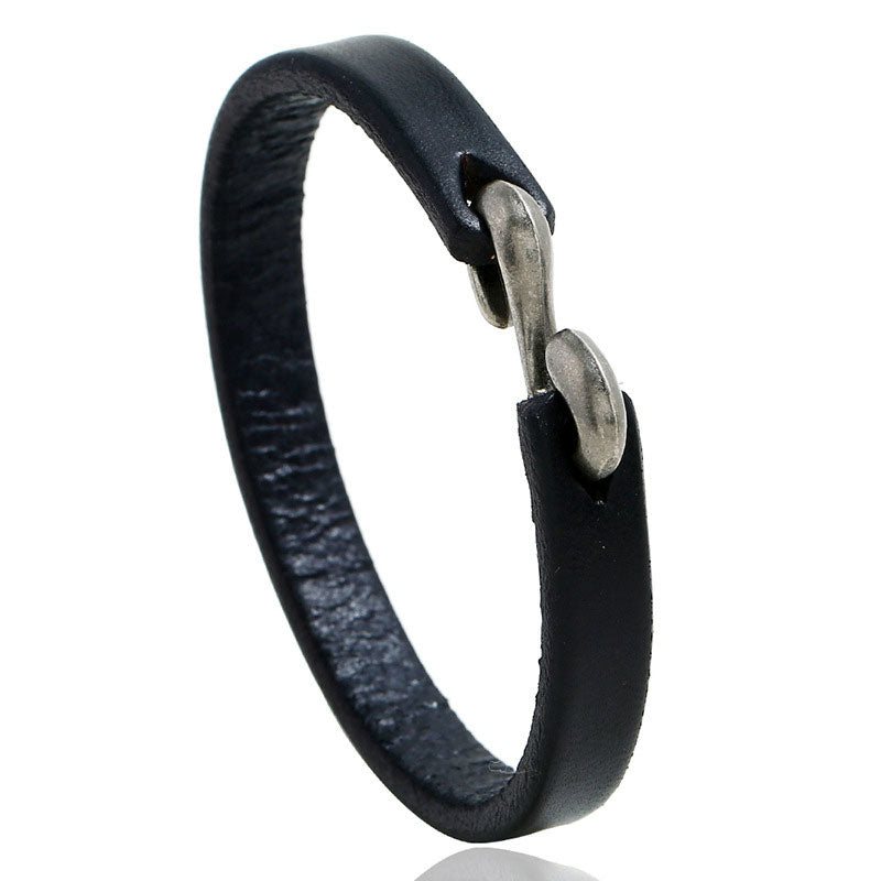 Retro Simple Leather Fashion Versatile Punk Rock Leather Bracelet