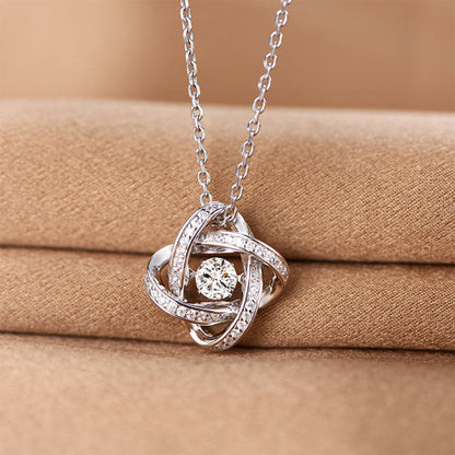 White Gold Eternal Hollow Halo Beating Pendants Chains