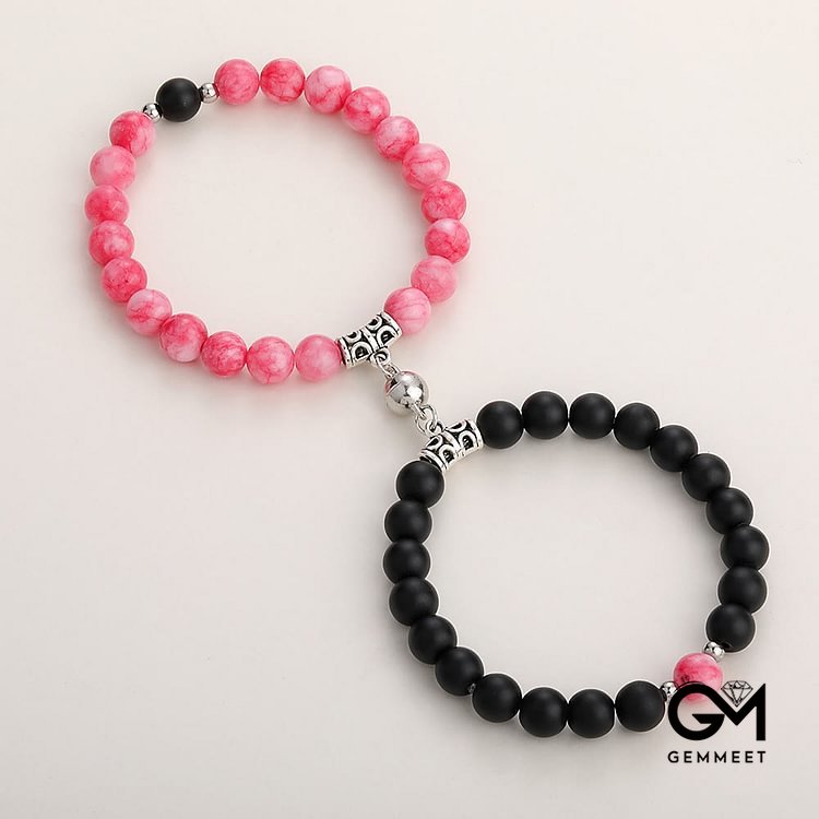 2pcs Magnet Attract Couple Bracelet Set