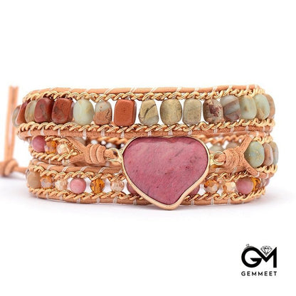 Pure Love Rhodonite Wrap Bracelet